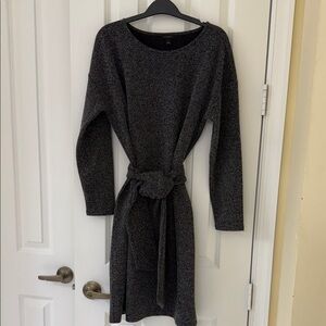 Ann Taylor Factory Dark Gray Long Sleeve Dress